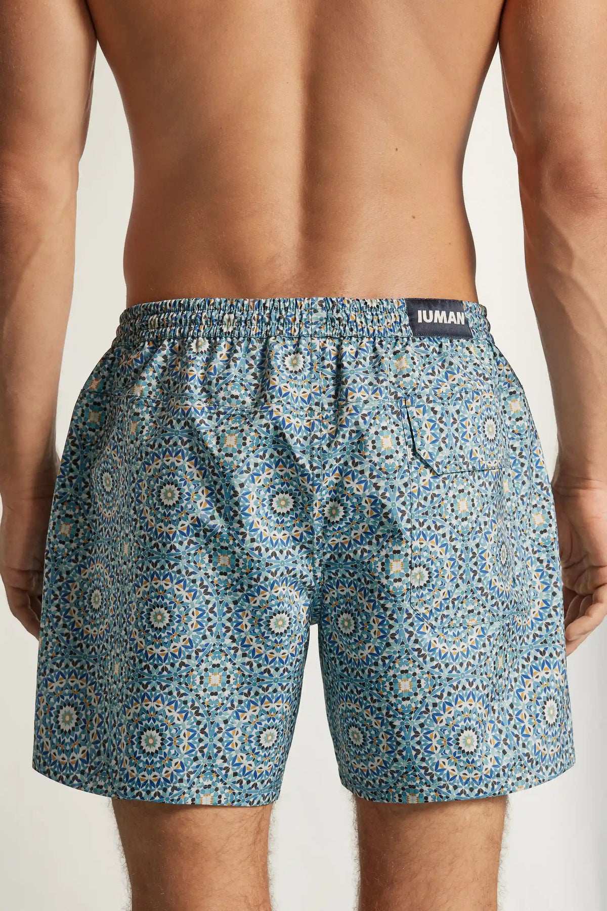 Reversible Multi-Color Mandala Print Swim Trunks