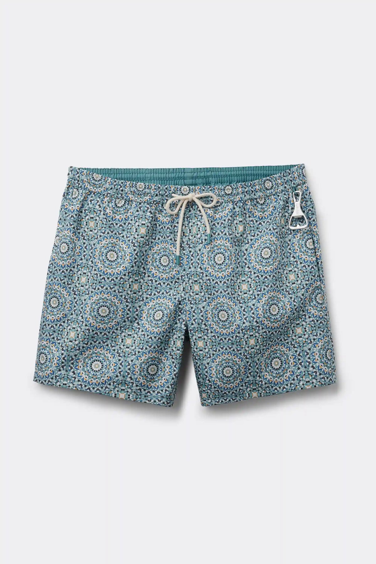 Reversible Multi-Color Mandala Print Swim Trunks
