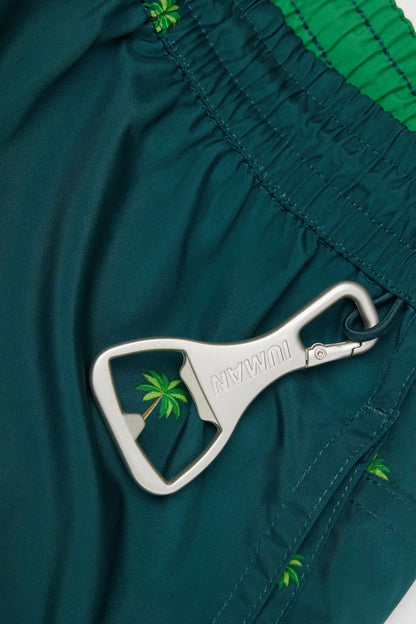 Palm Tree Print Reversible Swim Trunks