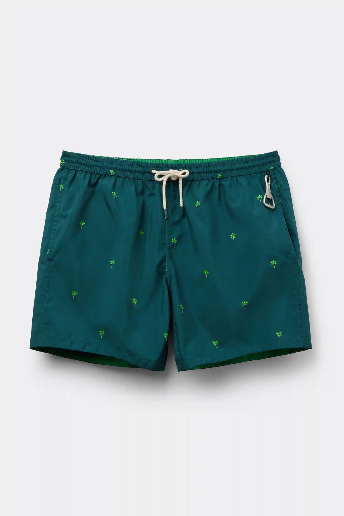 Palm Tree Print Reversible Swim Trunks