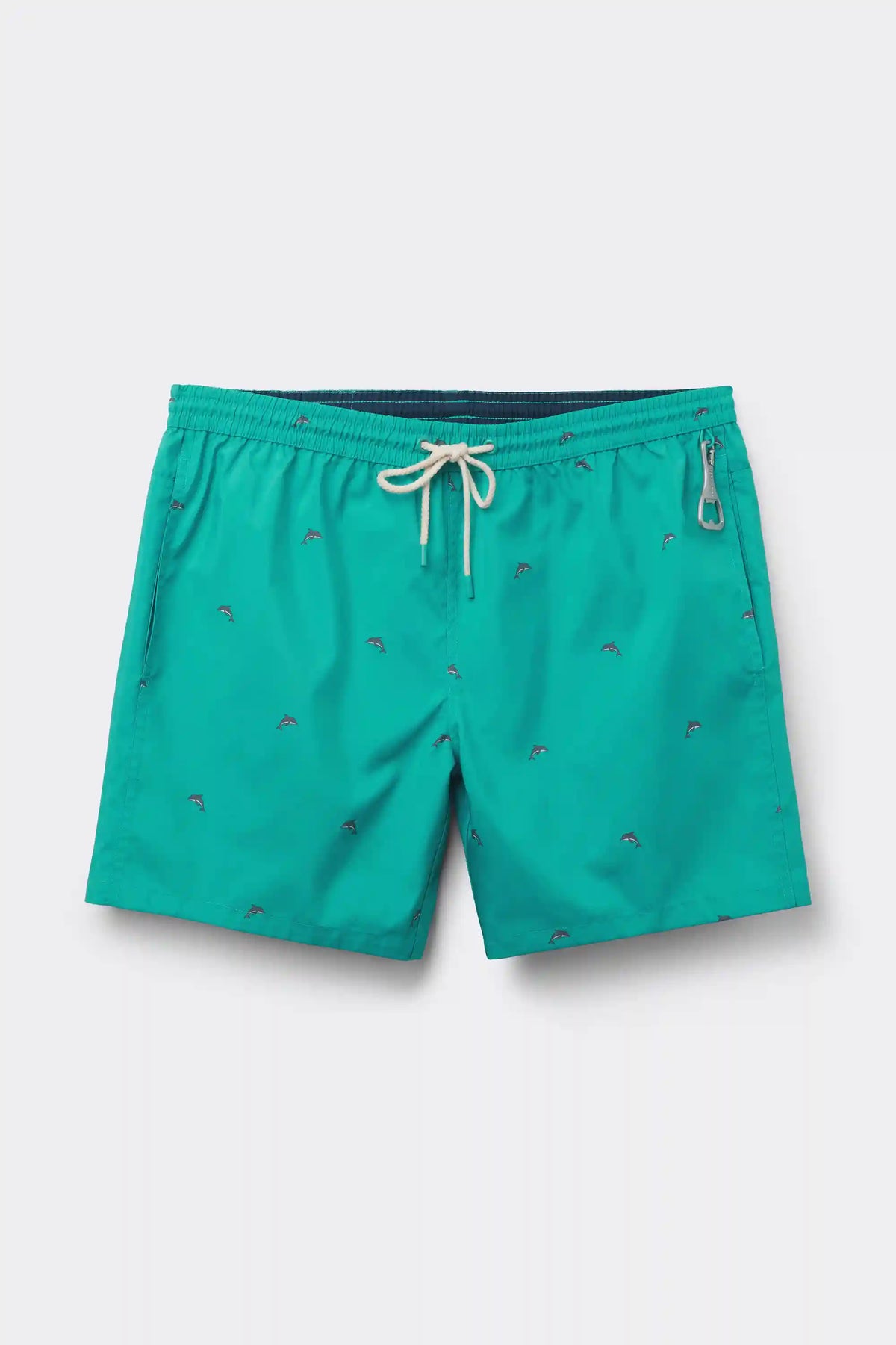 Dolphin Print Reversible Swim Trunks