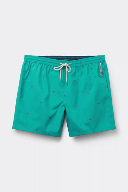 Dolphin Print Reversible Swim Trunks
