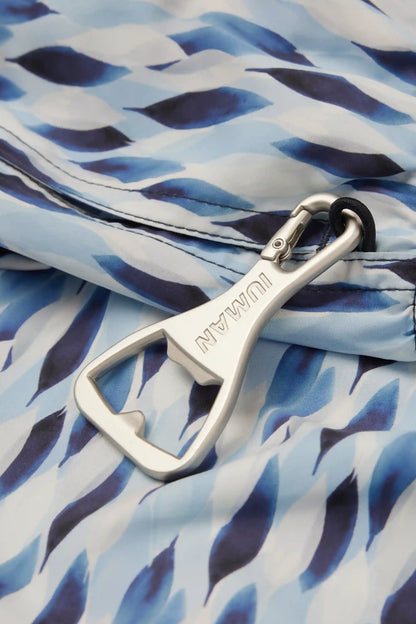 Blue/White Drop Print Swim Trunks
