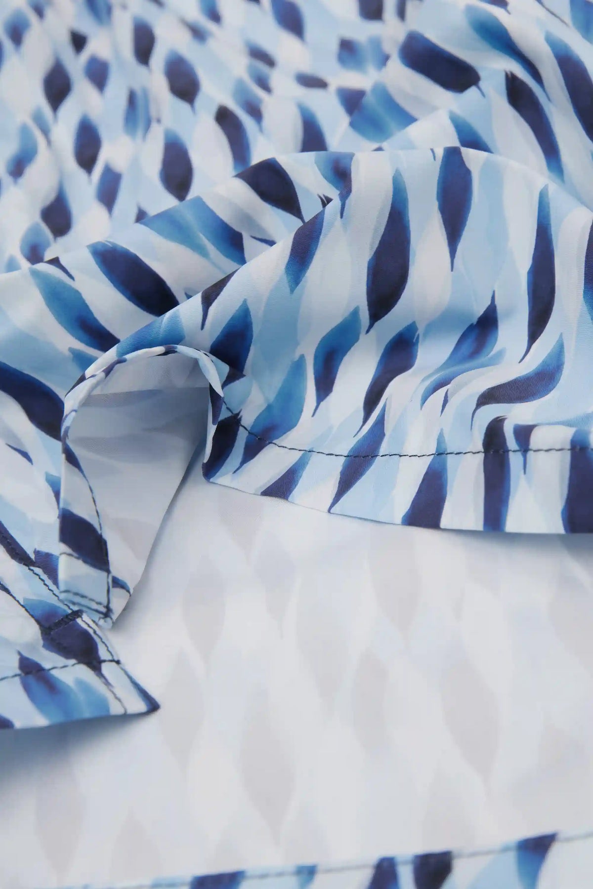 Blue/White Drop Print Swim Trunks