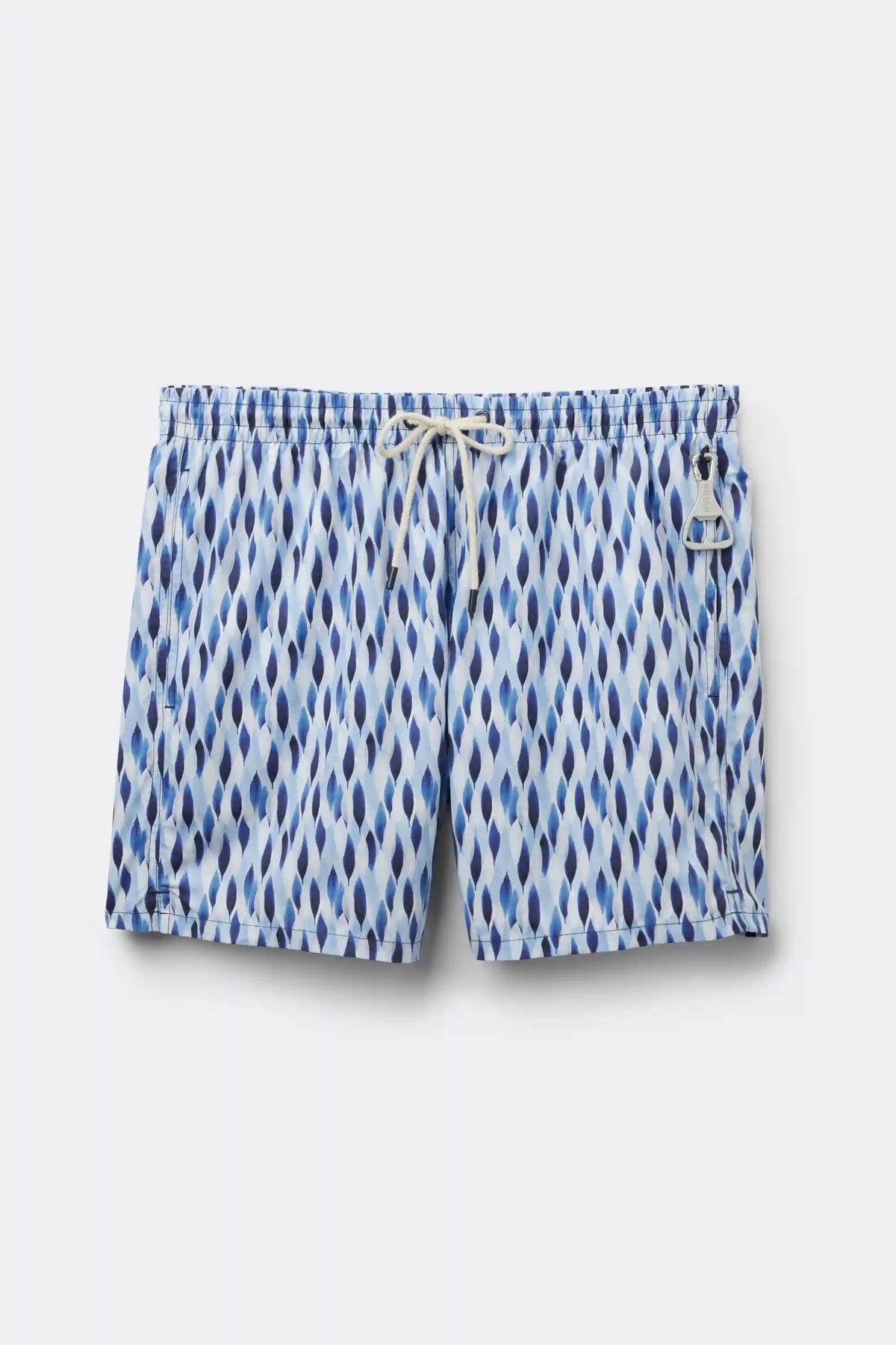 Blue/White Drop Print Swim Trunks
