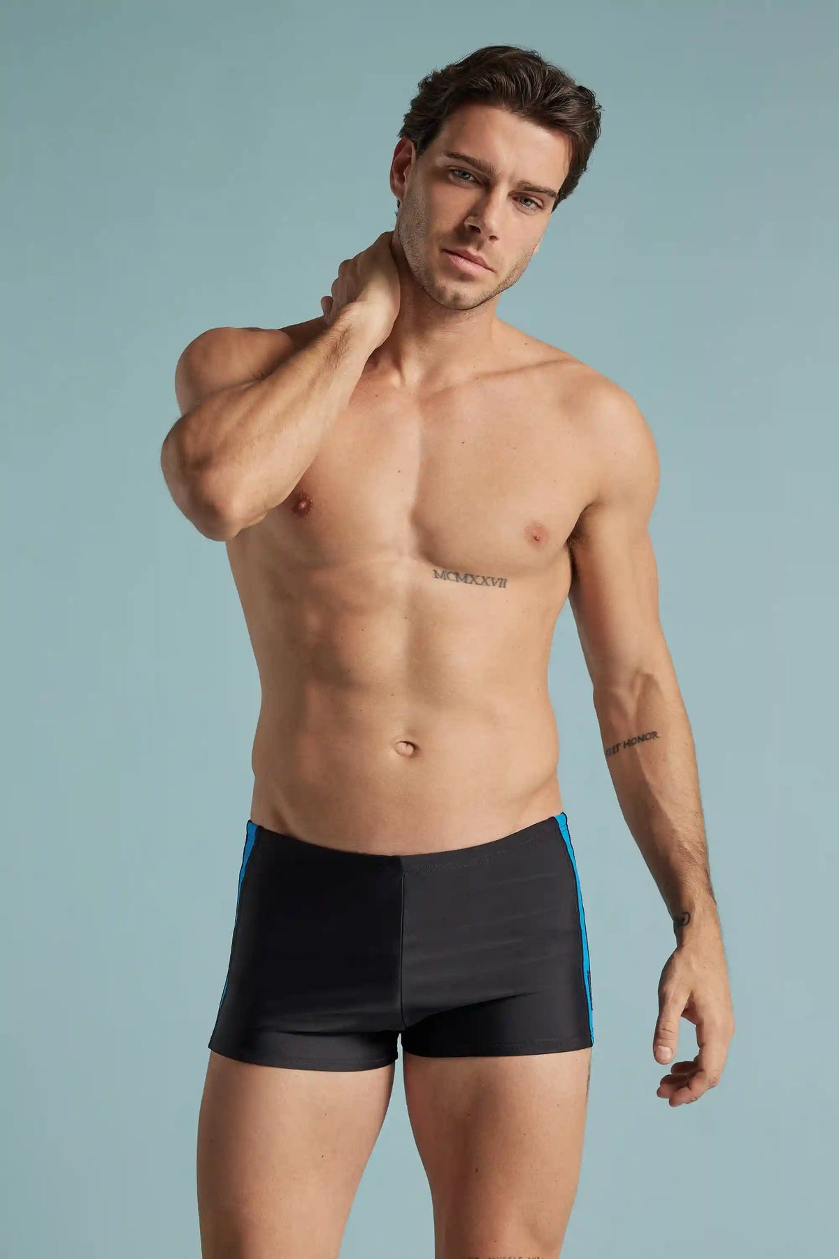 Solid Color Close-Fitting Swim Shorts