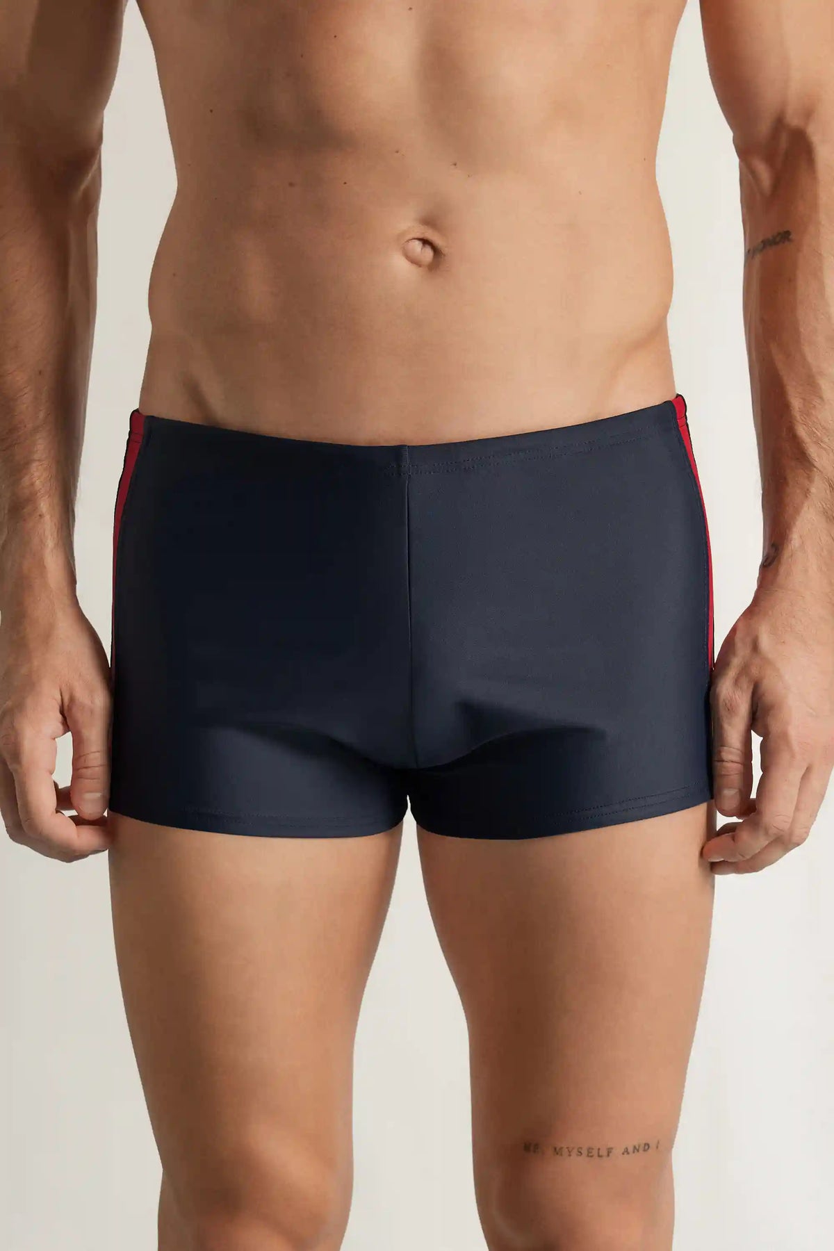 Solid Color Close-Fitting Swim Shorts
