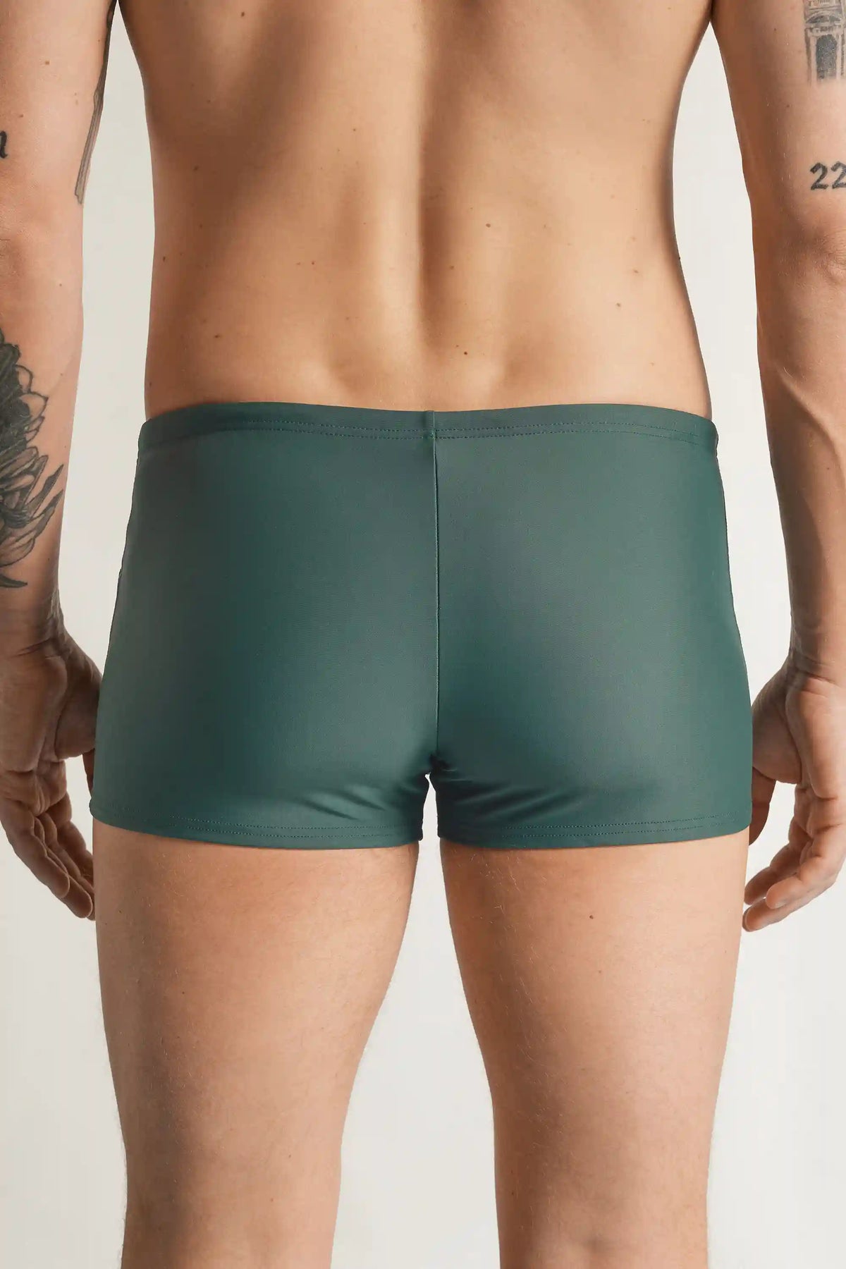 Solid Color Close-Fitting Swim Shorts