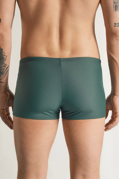 Solid Color Close-Fitting Swim Shorts