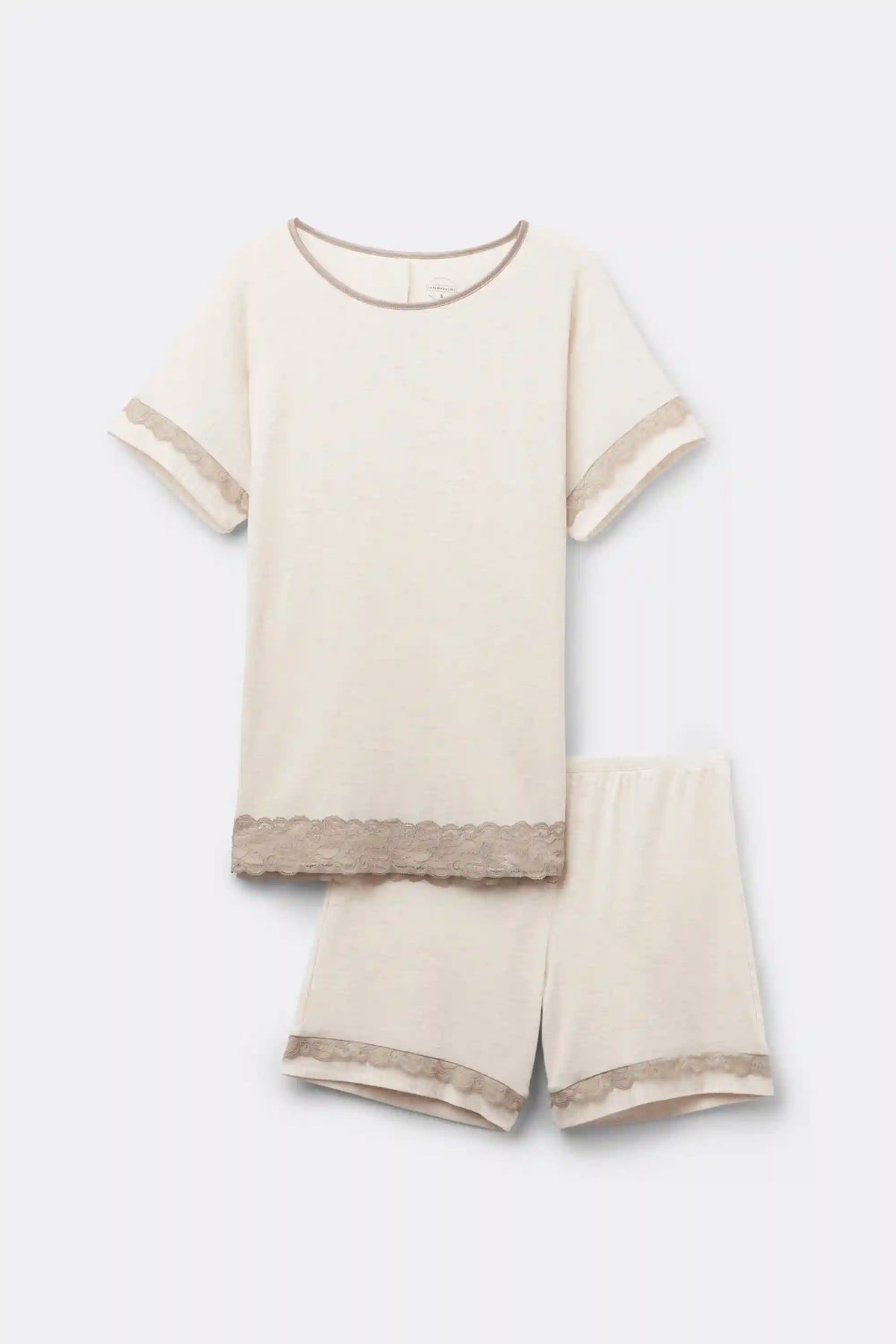 Lace Trim Short Pajamas in Modal