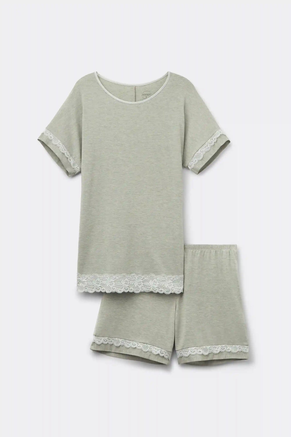 Lace Trim Short Pajamas in Modal