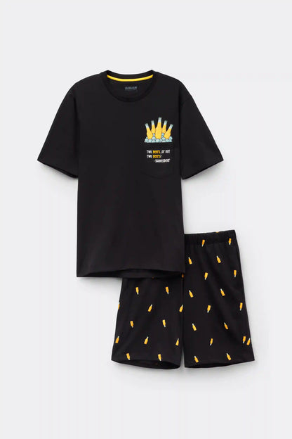 Beer Print Short Cotton Pajamas