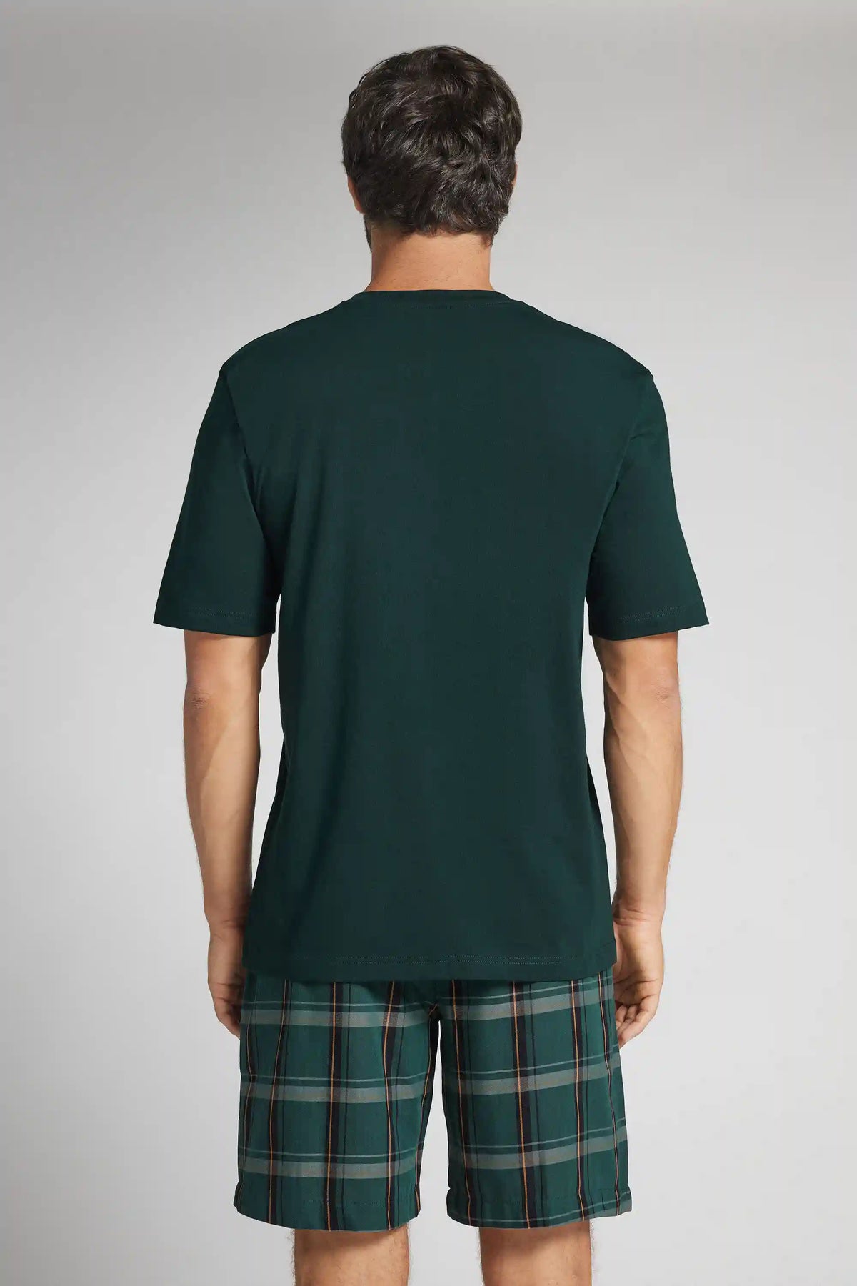 Short Cotton Pajamas with Tic Tac Toe Beer Print