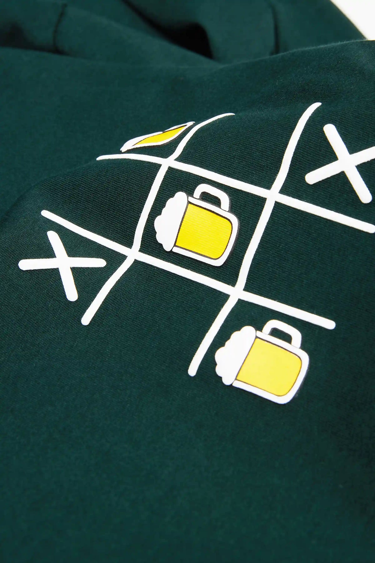 Short Cotton Pajamas with Tic Tac Toe Beer Print