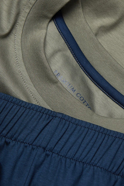 Short Pajamas in Mercerized Cotton filo Premium