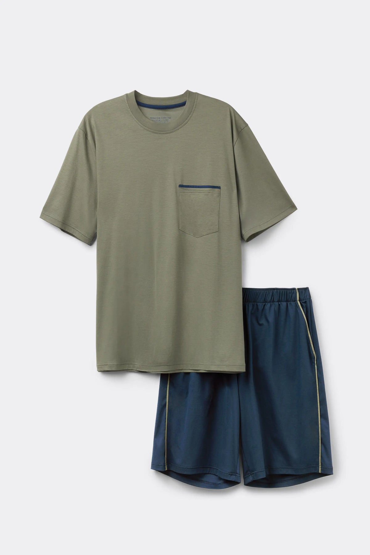 Short Pajamas in Mercerized Cotton filo Premium