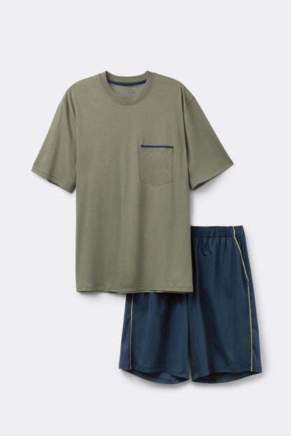 Short Pajamas in Mercerized Cotton filo Premium