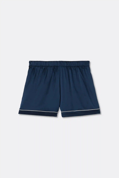 Piped Silk Shorts