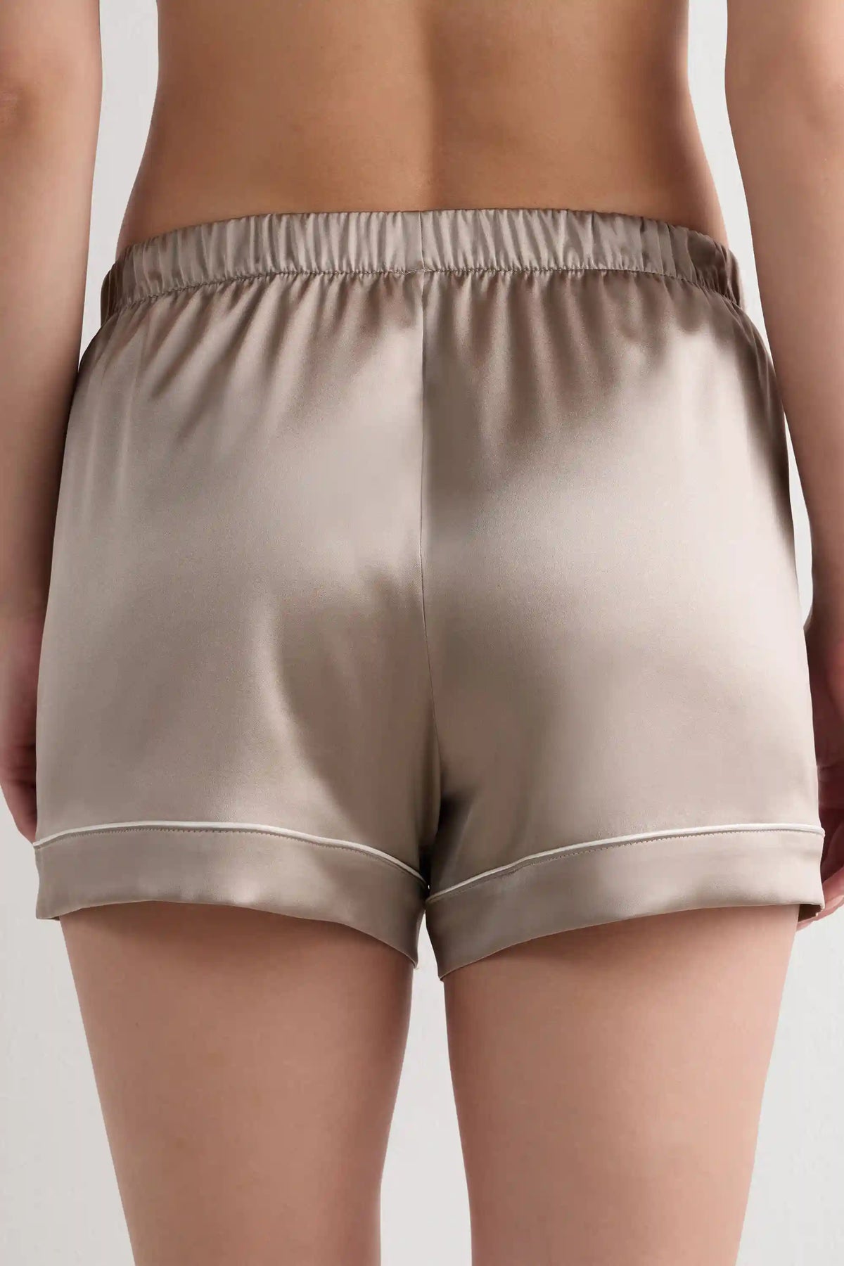 Piped Silk Shorts