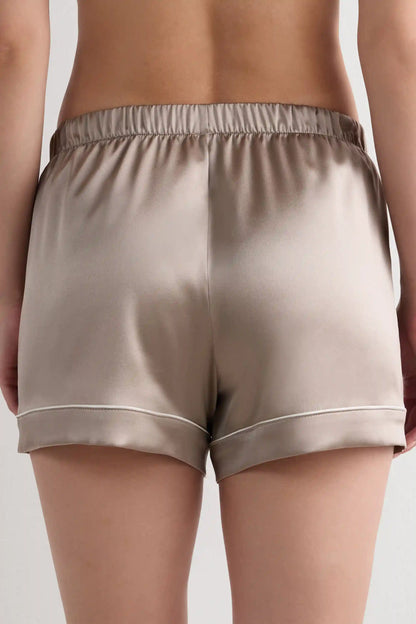 Piped Silk Shorts