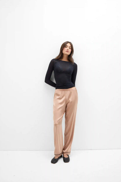 Full Length Silk Pants