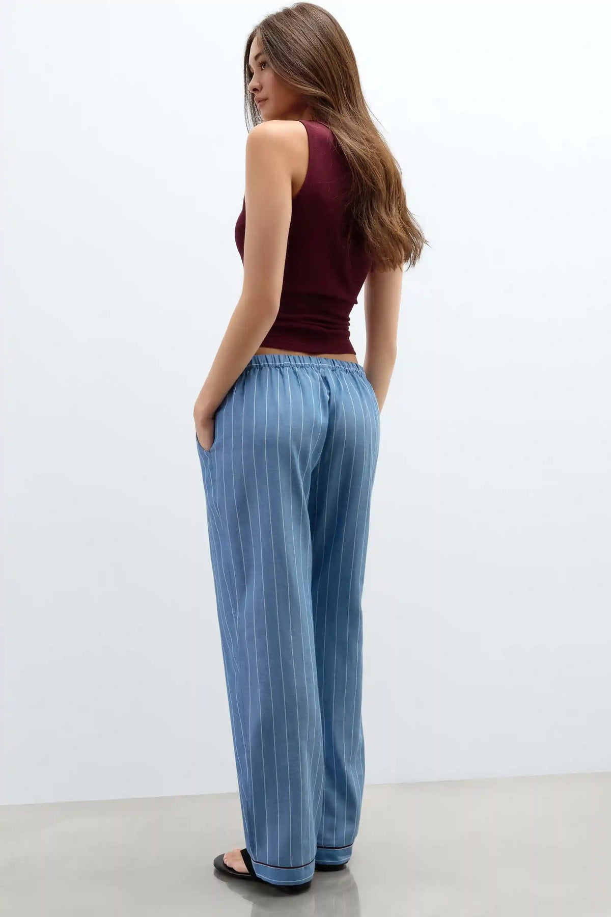 Preppy Stripes Woven Cotton Pants