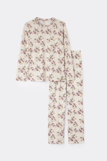 Pretty Flowers Printed Superior Cotton Full Length Pajamas