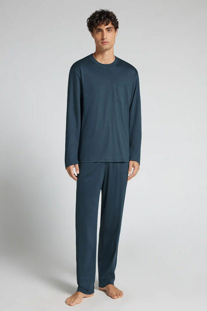 Full Length Pajamas in Mercerized Cotton filo Premium