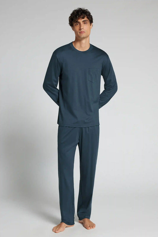 Full Length Pajamas in Mercerized Cotton filo Premium