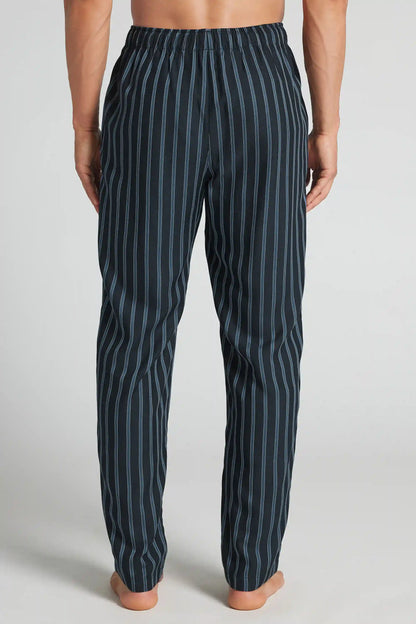 Full Length Pants in Blue Stripe Modal Fabric