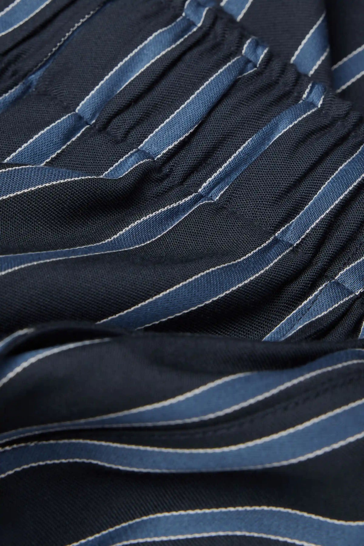 Full Length Pants in Blue Stripe Modal Fabric