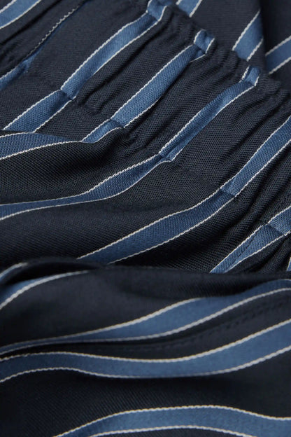 Full Length Pants in Blue Stripe Modal Fabric