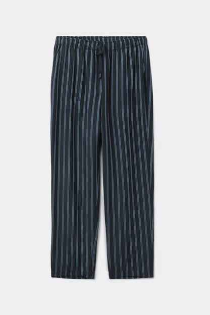 Full Length Pants in Blue Stripe Modal Fabric