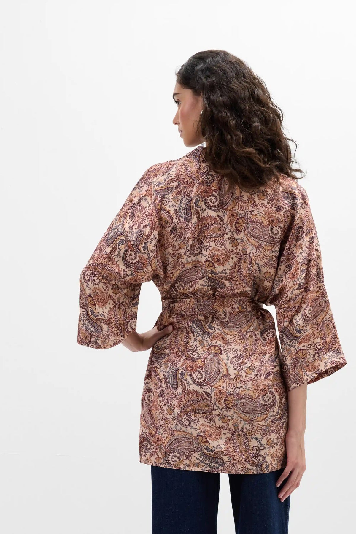 Elevate Your Day Printed Viscose Satin Kimono