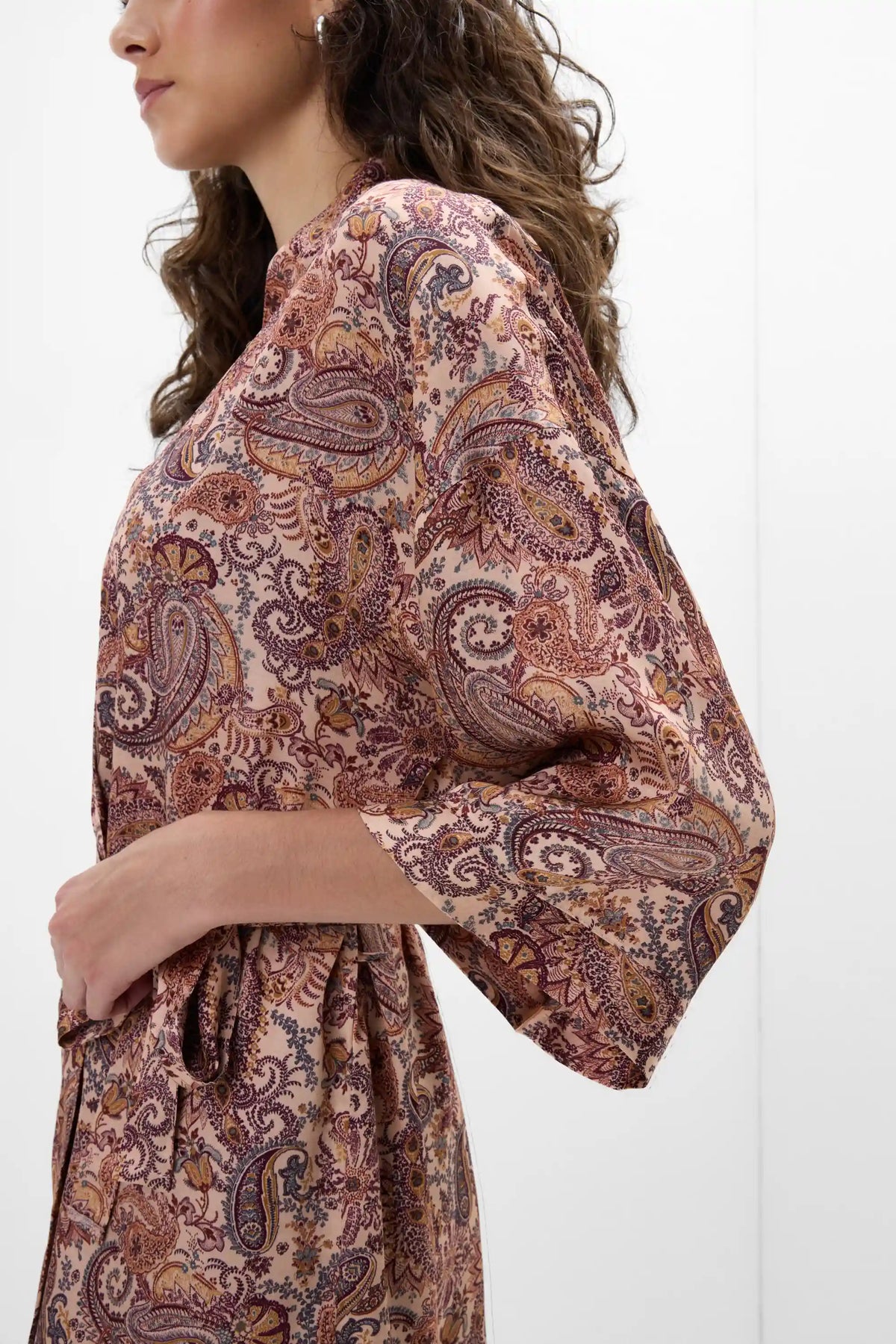 Elevate Your Day Printed Viscose Satin Kimono