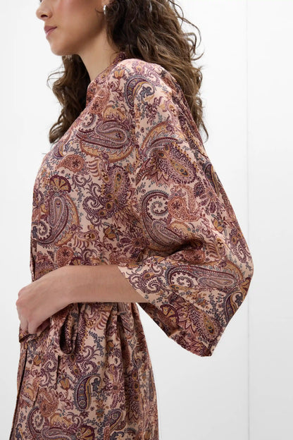 Elevate Your Day Printed Viscose Satin Kimono