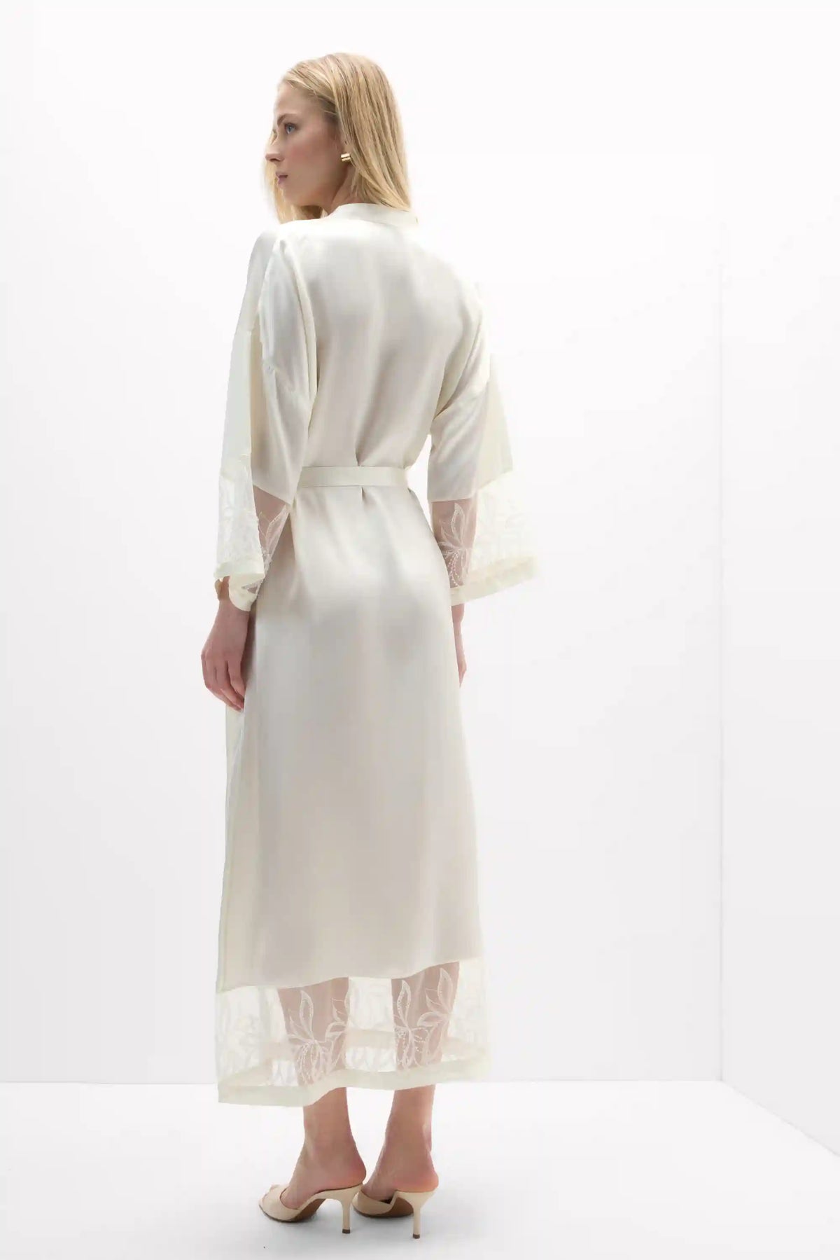 My Forever Love Long Silk and Lace Robe