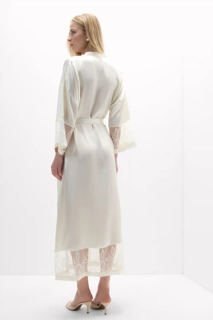 My Forever Love Long Silk and Lace Robe