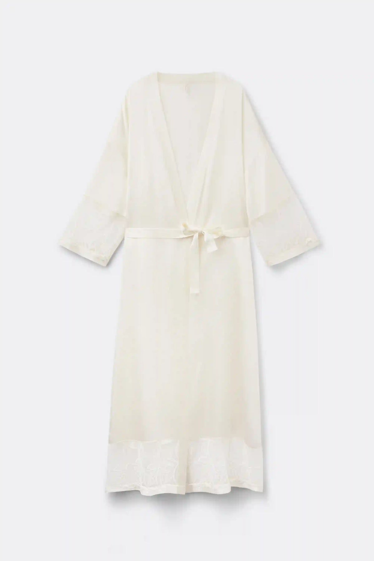 My Forever Love Long Silk and Lace Robe