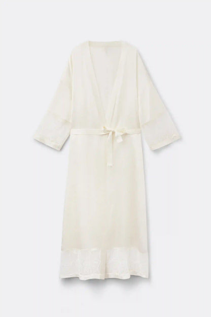 My Forever Love Long Silk and Lace Robe