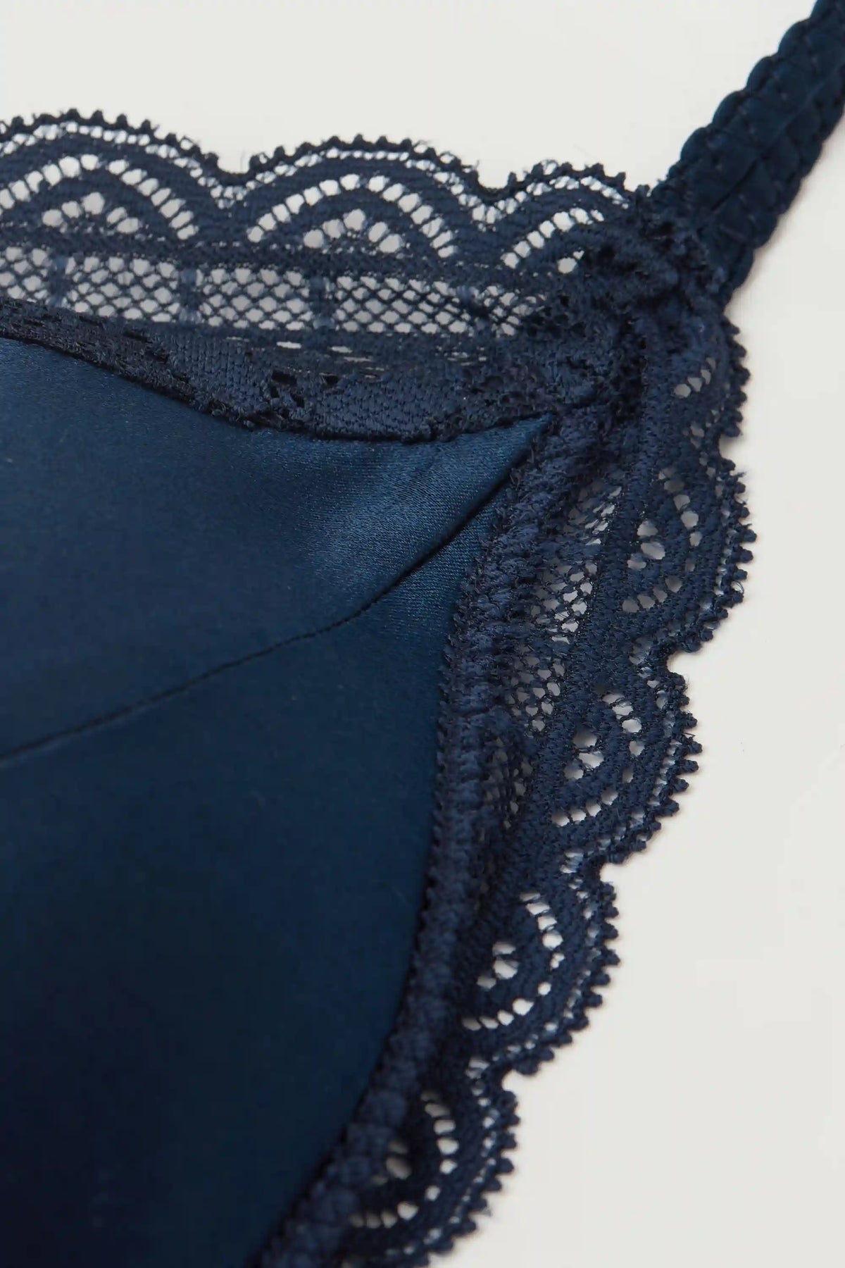 Tiziana Wireless Plunge Triangle Bra in Silk and Lace