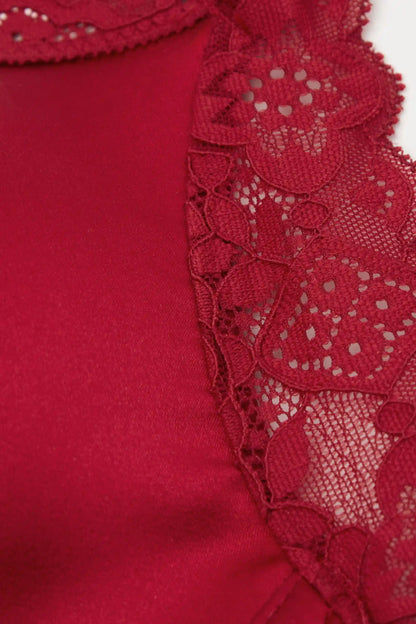 Tiziana Wireless Plunge Triangle Bra in Silk and Lace