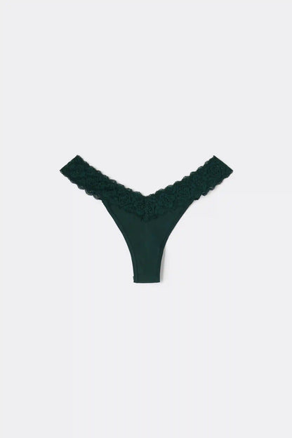 Lace and Microfiber &lsquo;80s Style Brazilian