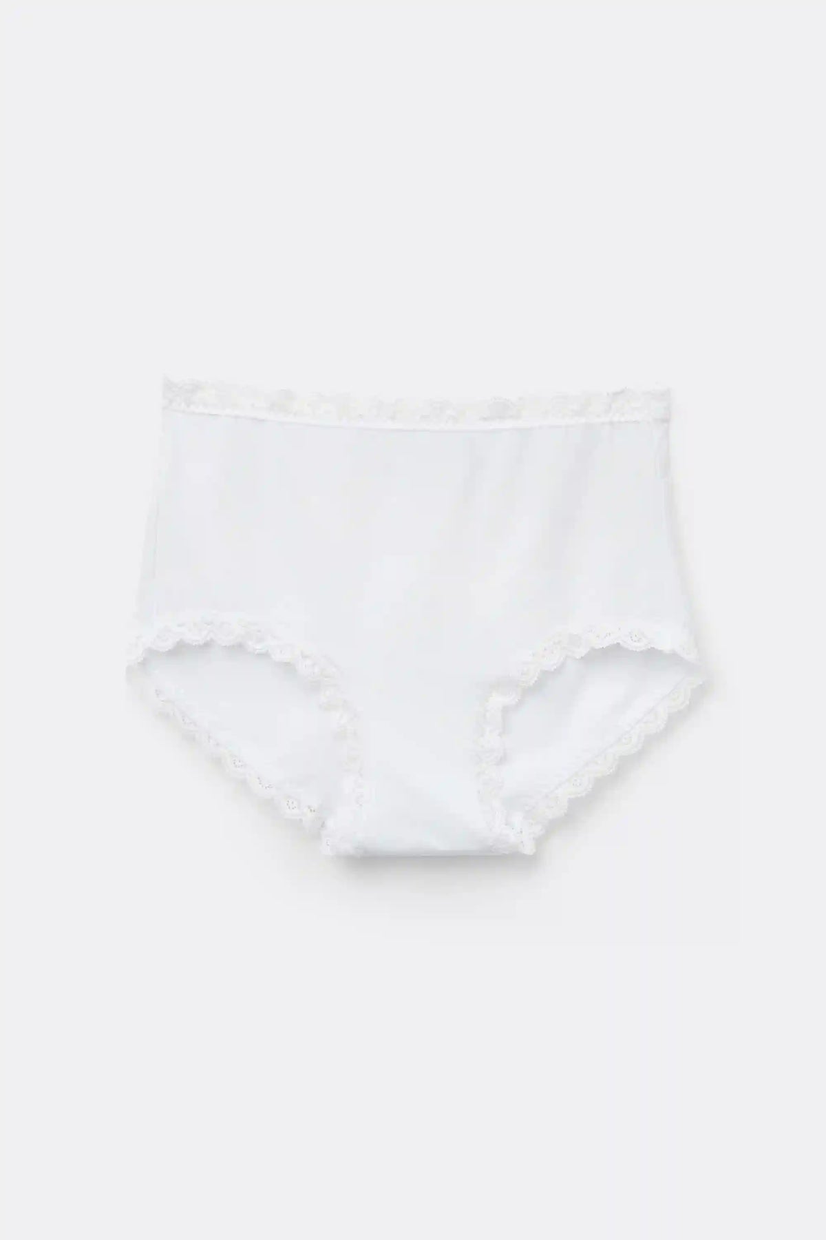 High Rise Cotton and Lace Hipsters