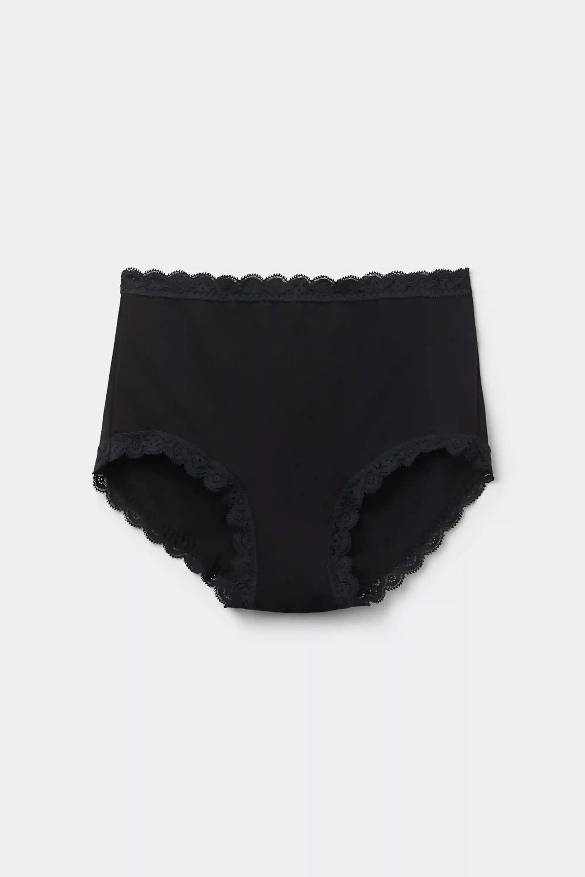 High Rise Cotton and Lace Hipsters