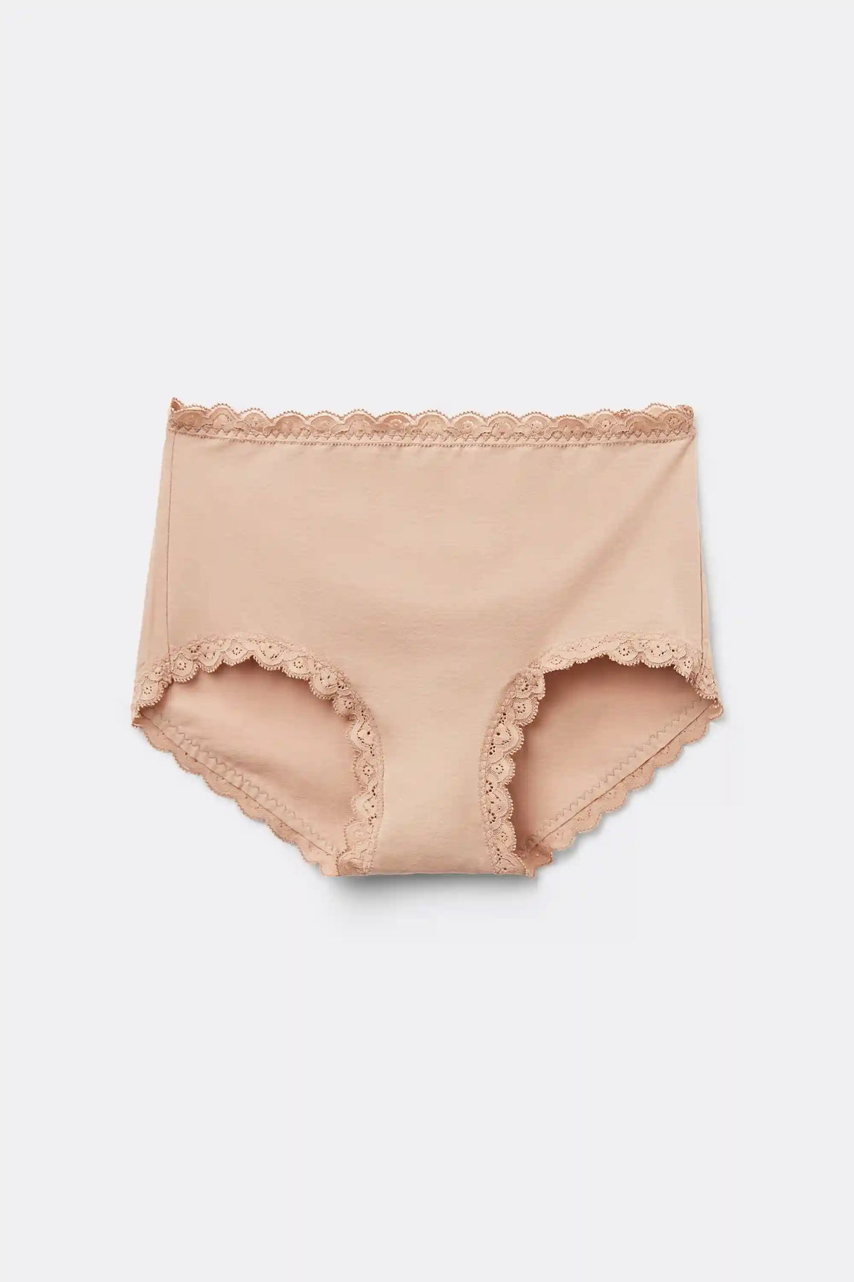 High Rise Cotton and Lace Hipsters