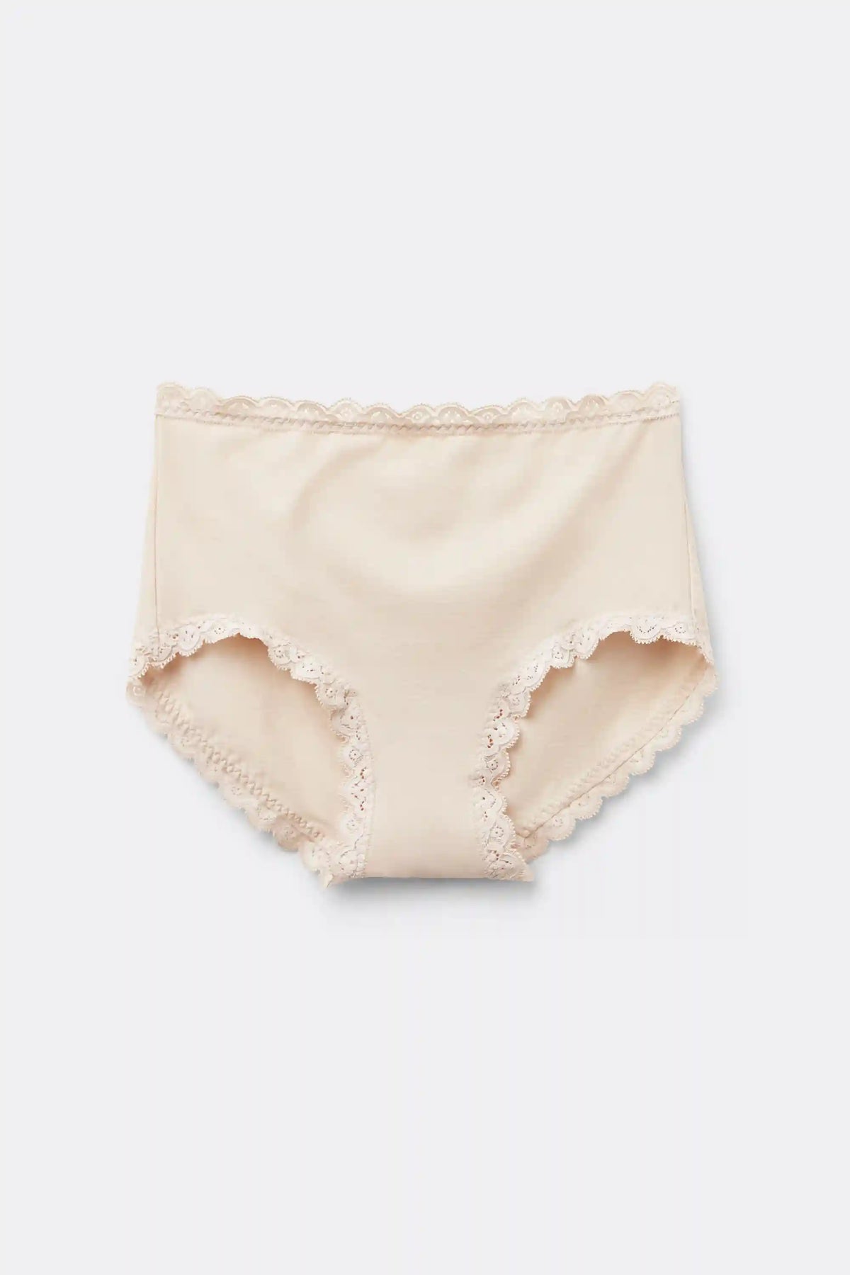 High Rise Cotton and Lace Hipsters